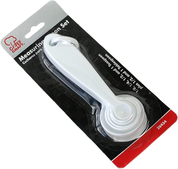 Chef Craft Select Measuring Spoon Set, 6 Piece Set, White - Image 2