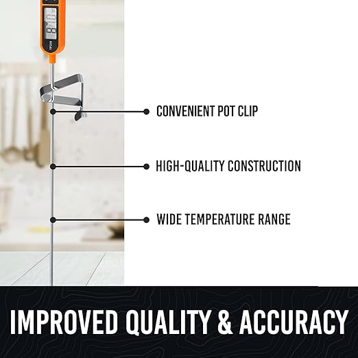 1/3pcs Candy Thermometer Digital Instant Read for Meat Kitchen Cooking Food Oil Deep Fry BBQ Grill Smoker (1, 14.4in) - Image 3