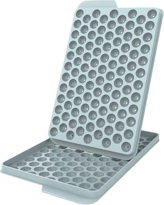 WIBIMEN Mini Ice Cube Trays, 0.55” Tiny Pebble Ice for Iced Coffee & Cocktails, Fast Chill, Easy Twist Release, Stackable (1 Pack, Blue) by WIBIMEN