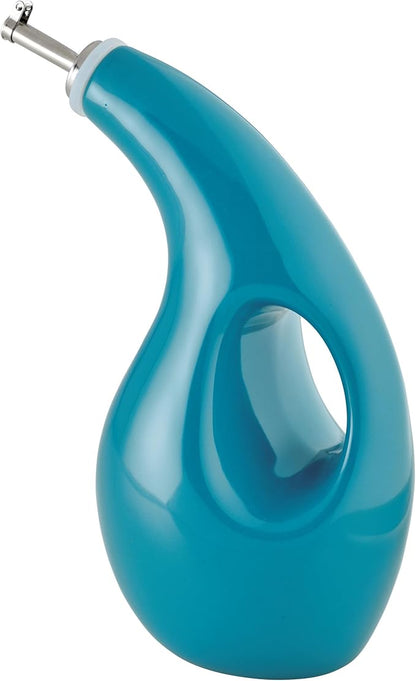 Rachael Ray Ceramics EVOO Oil and Vinegar Dispensing Bottle, 24 Ounce, Turquoise - Image 8