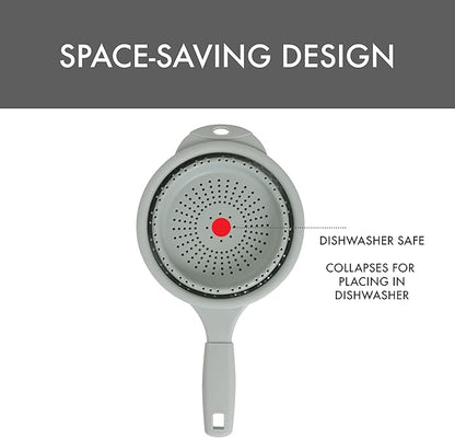 Dexas 8" Collapsible Silicone Strainer in Sage, Kitchen Strainer with Handles, 7.2 Cup Capacity | BPA-Free, Heat-Resistant, Space-Saving Kitchen Tool - Image 4