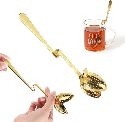 Tea Infuser Spoon for Loose Leaf Tea - Stainless Steel with Long Handle and Fine Mesh Filter, Reusable Easy to Clean Tea Accessories for Tea Lovers