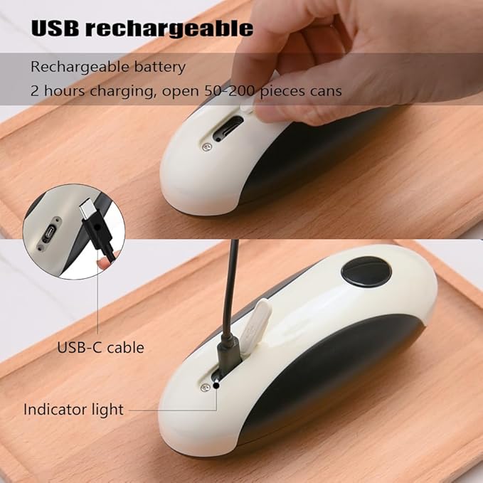 Electric Can Openers in 2026: Automatic Can Opener Electric with Rechargeable. The Can Opener Creates A Smooth Edge, Making It The Best Gift for Seniors And Kids. (White) - Image 4