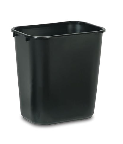 Rubbermaid Commercial Products Wastebasket/Trash Can, 7-Gallon/28-Quart, Black, Plastic, for Bedroom/Bathroom/Office, Fits Under Desk/Sink/Cabinet, Pack of 4 - Image 2
