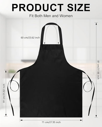 Foaincore 36 Pack Bib Aprons Bulk Plain Aprons for Man Woman Adult Unisex Apron Machine Washable Adjustable Bib Apron(Black) - Image 2