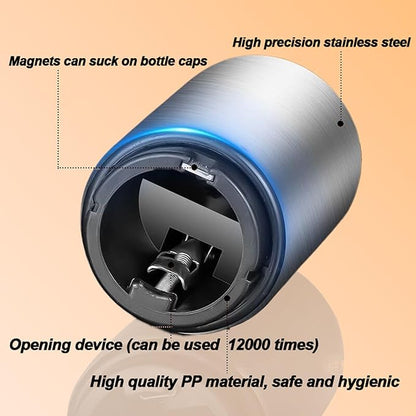Pop The Top Bottle Opener, Automatic Beer Bottle Opener with Magnetic Cap Catcher, Push&Pop Stainless Steel One Handed Bottle Openers for Bar Kitchen Home Restaurant Beer Gift