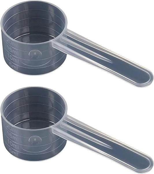 10g/20ml Measuring-Spoons Scoop for Creatine,Powders,Cooking,Recipes,Lab,Food Grade PP Material,BPA-free,Meets FDA Standards，2-Packs(With milliliter scale marking) Transparent