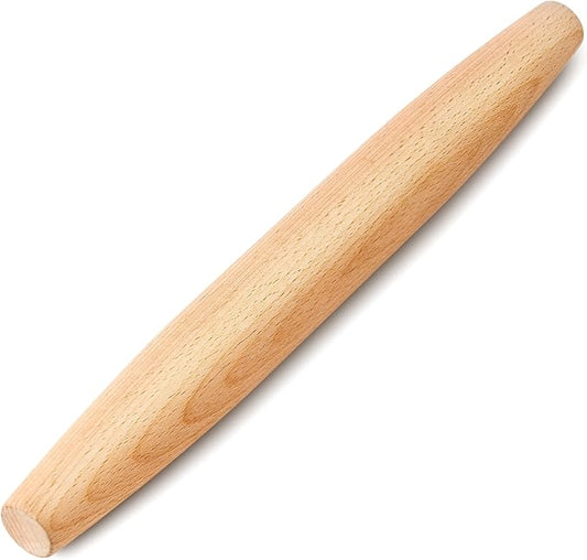 French Rolling Pin for Baking - Tuyotue 11.8 Inches Beech Wood Tapered Rolling Pin Dough Roller for Pizza Dough, Pie Crust Cookie Fondant Dumpling by Tuyotue