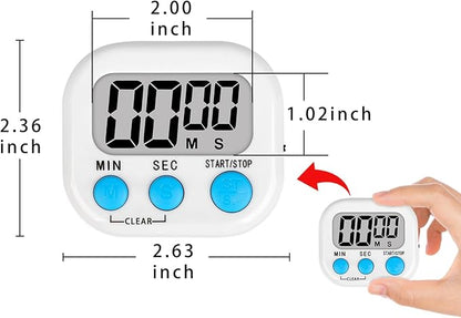 Lasubst Digital Classroom Timers for Teachers Kids School Supplies Bulk with Magnetic Back 12 Pack, Black White Pink Purple Blue Green