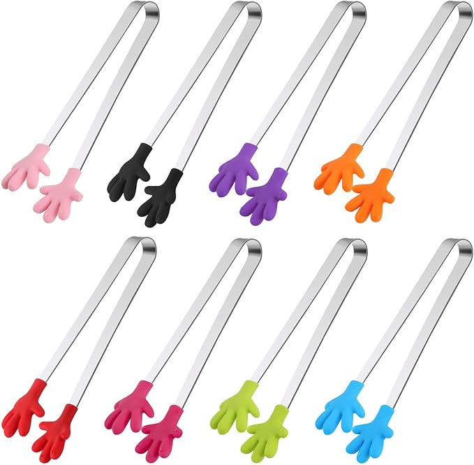 Shindel Small Tongs, 5" Mini Metal Tongs for Serving Food, Cute Kitchen Tool for Candy, Snacks, Chips, Cookies, Appetizers, Fruit, Pickles & Ice Cubes, Great for Party, Buffet & Dessert Table by Shindel