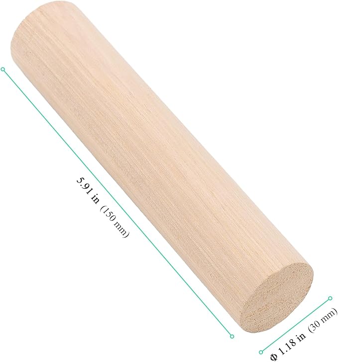 Wooden Rolling Pin Set, Natural, 6 x 1.2 Inch Mini Dough Rollers for Dumplings, Pizza, Bread, Tortillas, 15 Pieces