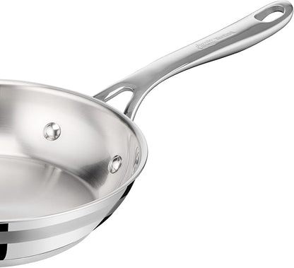 Jamie Oliver by T-fal Cook Smart 10-Piece Cookware Set, Uncoated Stainless Steel, Robust, Fast Heating, Even Cooking, Riveted Handle, Induction safe, Oven and dishwasher safe - Image 7