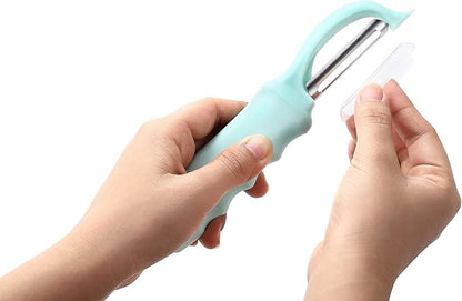 Spring Chef Premium Stainless Steel Vegetable Peeler, Dishwasher Safe Potato Peelers for Kitchen with Soft Grip Handle, Perfect for Apple, Fruit, Veggie, Carrot, Cucumber, Ginger - Set of 2 - Mint - Image 8