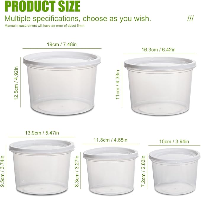 NVTED Big Bowl Food Storage Containers With Cover, Fresh-Keeping Transparent Storage Round Box Household Refrigerator Food Container for Everyday Use to Preserve Freshness (5, Circular) - Image 4