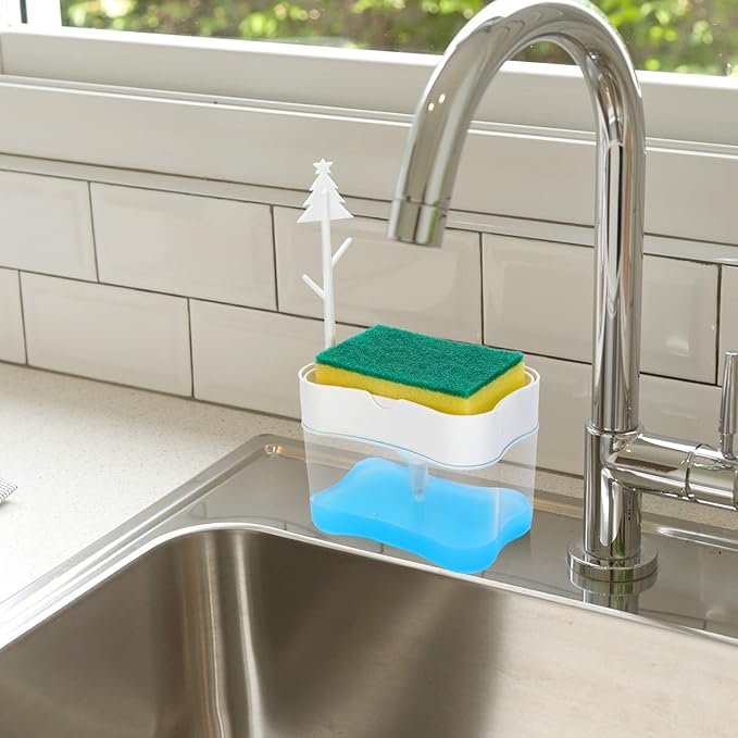 New 2026 Version Premium Quality Dish Soap Dispenser - Countertop Kitchen Soap Dispenser, Sink Dish Washing Soap Dispenser 13 Ounces (Sponge Included) - Image 7