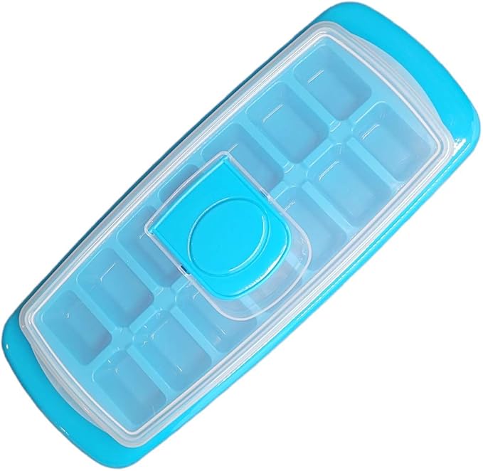 Handy Housewares Anti-Spill 14-Cubes Covered Ice Cube Tray with Easy Flip and Fill Lid (3-pack)