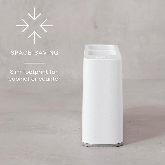 YouCopia SipStation Straw Holder, Reusable Straw Organizer for Kitchen Storage, Speckled White - Image 4
