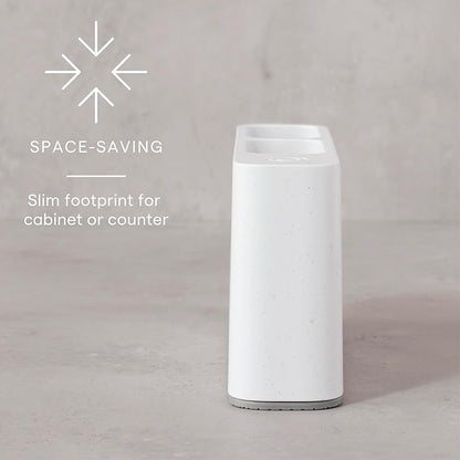 YouCopia SipStation Straw Holder, Reusable Straw Organizer for Kitchen Storage, Speckled White - Image 4