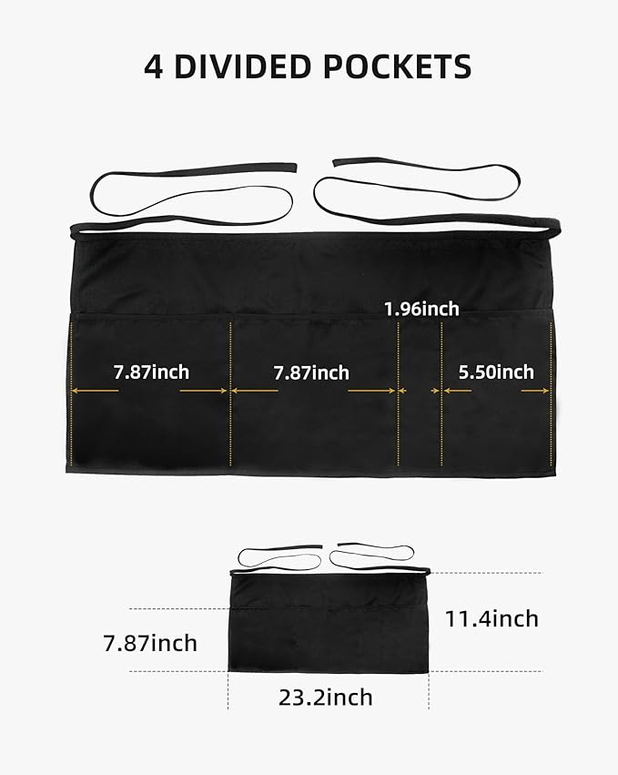 Xeoxarel Aprons with 4 Pockets (Available in 3 Pack / 7 Pack) 23.5'' X 11.5'' - Image 6
