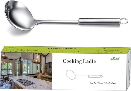 Stainless Steel Ladle, Berglander Soup Ladle, Cooking Ladle, Kitchen Ladle, Metal Soup Spoon For Cooking Non-Stick And Heat Resistant, Dishwasher Safe, Easy to Clean by Berglander