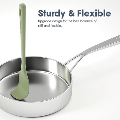 ChefAide 3 Pieces Silicone Spatula Set, Food Grade Rubber Spatula, Upgrade Strong Handle with Ergonomic Grip, Heat Resistant for Nonstick Cookware, Cooking - Image 3