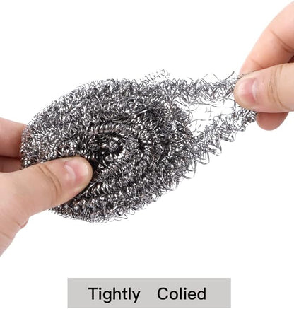 12Pcs Steel Wool Scrubber Pads for Cleaning Dishes, Pans, Pots, Ovens, Grills, Sinks - Stainless Steel Scrubbers for Kitchen, 12 Pack - Image 3