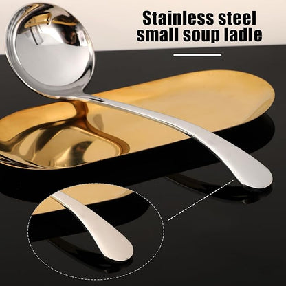 7.9 Inch Silver Small Gravy Soup Ladle Small Ladle Gravy Ladles 18/10 Stainless Steel Sauce Ladles for Spooning Sauces or Gravies - Image 7