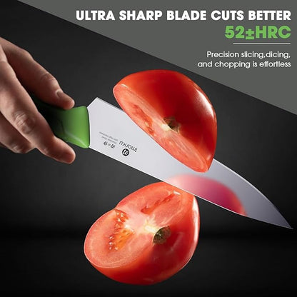 imarku® Knife Set with Block, Sharp Knife Sets with Built-in Sharpener, Japanese Stainless Steel Kitchen Knife Set with Non-Slip Ergonomic Handle, Dishwasher Safe, Best Holiday Gift, Teal Green - Image 5