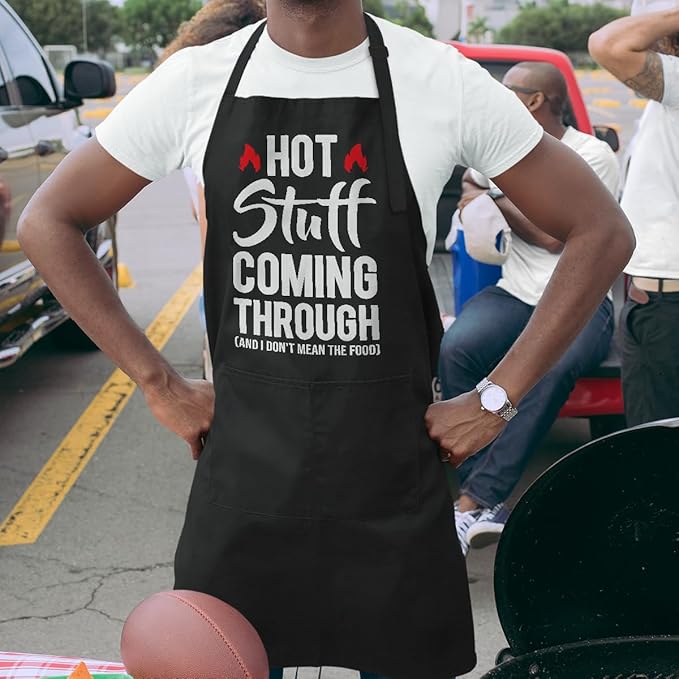 SANDJEST Funny Mens Aprons with Pockets for BBQ Grilling Cooking Grandpa Husband Apron for Birthday Christmas Father's Day