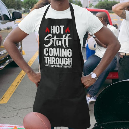 SANDJEST Funny Mens Aprons with Pockets for BBQ Grilling Cooking Grandpa Husband Apron for Birthday Christmas Father's Day