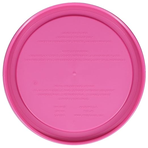 Pyrex 7201-PC Round 4 Cup Storage Lid for Glass Bowls (1, Berry Pink) - Image 2