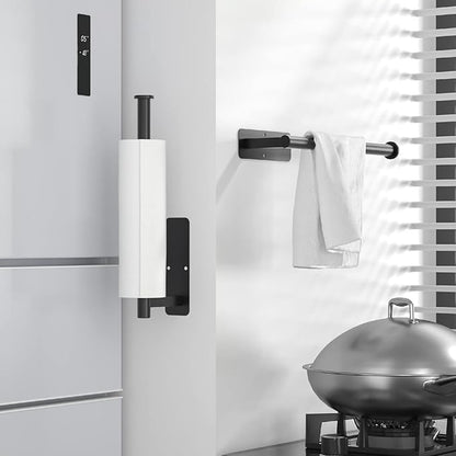 ASTOFLI Paper Towel Holder Under Cabinet No Drilling, Self Adhesive Paper Towel Holder Wall Mount for Kitchen Rack, Under Counter Napin Holder No Drill, RV, 304 Stainless Steel, Matte Black 2 Pack - Image 5