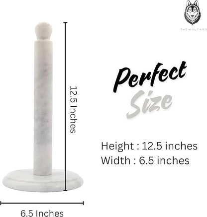 Handmade Marble Paper Towel Holder for Kitchen Countertop – Premium Quality, Non-Slip Base, Elegant Design – Natural Marble, Colors & Shades May Vary, for Home Décor