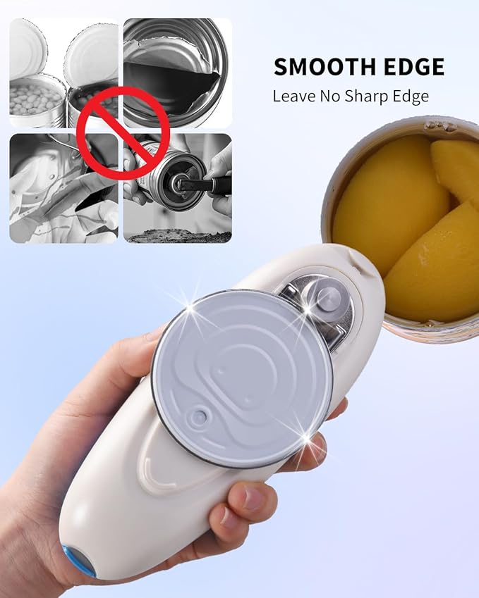 CIRCLE JOY Electric Can Opener, One-Touch Automatic Can Opening with Smooth Edges, Food Safety Handheld Battery-Operated Can Opener for Kitchen and Seniors, Blue - Image 5