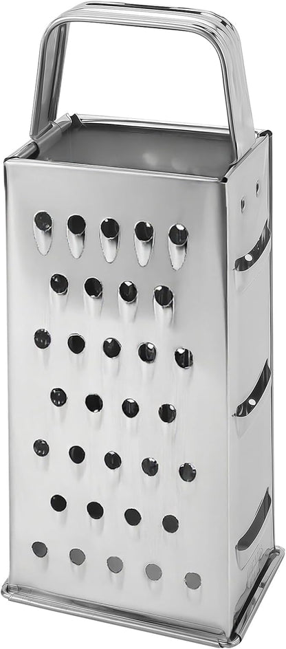 Stainless Steel Vegetable Grater, 4-Sided Portable Metal Grater, Cheese Grater with Handle for Kitchen (8inch) by Unknown