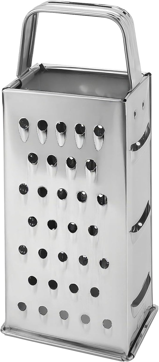 Stainless Steel Vegetable Grater, 4-Sided Portable Metal Grater, Cheese Grater with Handle for Kitchen (8inch) by Unknown