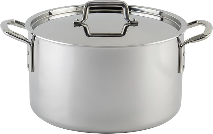 WINCO Tri-Ply Stock Pot, Silver by Winco