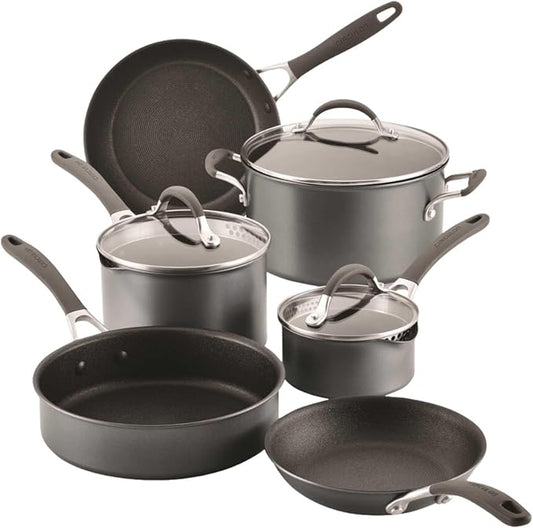 Circulon A1 Series with ScratchDefense Nonstick Induction Pots and Pans Cookware Set, Induction Cookware, Kitchen Essentials, 9-Piece, Graphite by Circulon