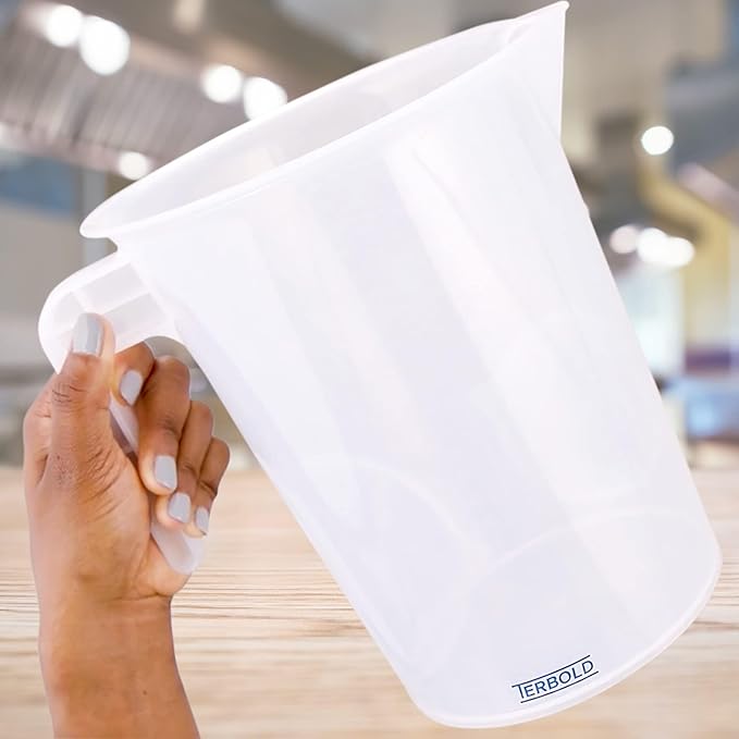 5 Liter Measuring Pitcher | 1.3 Gallon Shatterproof Plastic Large Graduated Mixing Pitchers, 1 to 2 Gallons (5L, 5000ml) - Image 5
