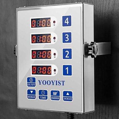 Precision Kitchen Timers for Cooking – 4 Channel Commercial Kitchen Timer Restaurant Kitchen Supplies – Stainless Steel Digital LED Chef Cooking Timer – Reminder Function, Loud Alarm, Silver - Image 3