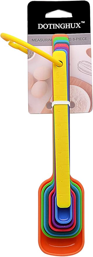 DOTINGHUX Plastic Measuring Spoons 8-Piece,Assorted Colors - Image 6
