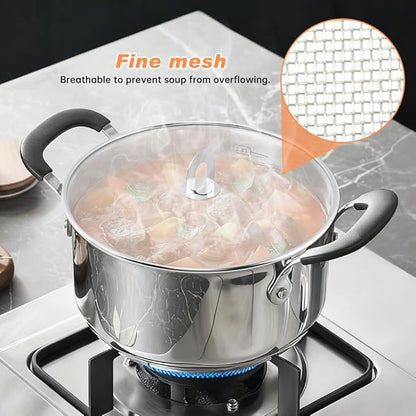Splatter Screen for Frying Pan, 3 Pack (13/11.5/10 in) Stainless Steel Extra-Fine Mesh Grease Splatter Guard with Fold-Flat Knob, Dishwasher Safe - Image 4