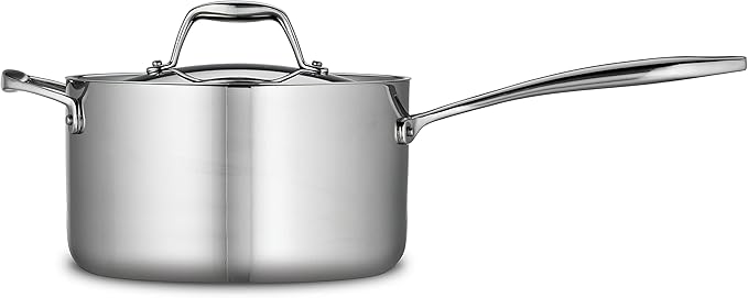 Tramontina Signature Tri-Ply Clad Stainless Steel 4-Quart Sauce Pan with Lid, Induction-Ready, Dishwasher-Safe, NSF-Certified, Made in Brazil - Image 2