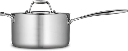 Tramontina Signature Tri-Ply Clad Stainless Steel 4-Quart Sauce Pan with Lid, Induction-Ready, Dishwasher-Safe, NSF-Certified, Made in Brazil - Image 2