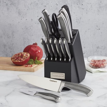 CUISINART Block Knife Set, 15pc Cutlery Knife Set with Steel Blades for Precise Cutting , Lightweight, Stainless Steel, Durable & Dishwasher Safe,C77SS-15P - Image 4