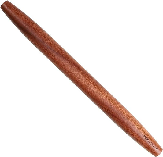 Muso Wood Sapele Wooden French Rolling Pin for Baking, Tapered Roller for Fondant, Pie Crust, Cookie, Pastry (French 15-3/4inch) by Musowood