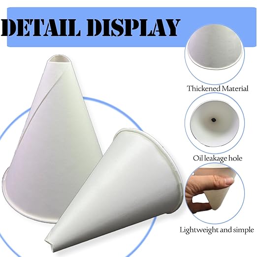100 Pcs Paper funnels for Motor Oil 6oz Disposable Engine Oil Funnels Paper Funnel for Dispensers Kitchen Filling Bottle Disposable Funnel Paper Funnels Paper Oil Funnels - Image 2