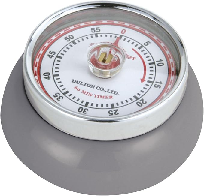 Zassenhaus Magnetic Retro 60 Minute Kitchen Timer, 2.75-Inch, Cool Gray by Zassenhaus