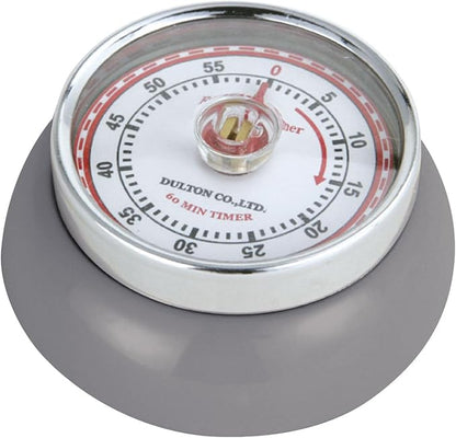 Zassenhaus Magnetic Retro 60 Minute Kitchen Timer, 2.75-Inch, Cool Gray by Zassenhaus