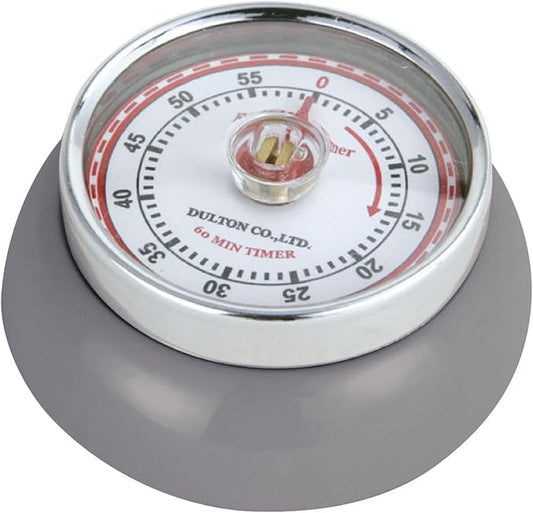 Zassenhaus Magnetic Retro 60 Minute Kitchen Timer, 2.75-Inch, Cool Gray by Zassenhaus